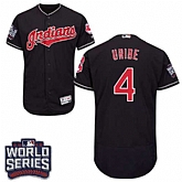 Cleveland Indians #4 Juan Uribe Navy 2016 World Series Flexbase Stitched Jersey DingZhi,baseball caps,new era cap wholesale,wholesale hats