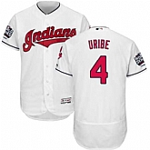 Cleveland Indians #4 Juan Uribe White 2016 World Series Flexbase Stitched Jersey DingZhi,baseball caps,new era cap wholesale,wholesale hats