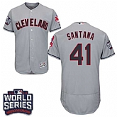 Cleveland Indians #41 Carlos Santana Gray 2016 World Series Flexbase Stitched Jersey DingZhi,baseball caps,new era cap wholesale,wholesale hats