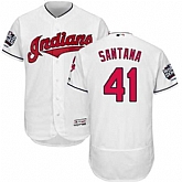 Cleveland Indians #41 Carlos Santana White 2016 World Series Flexbase Stitched Jersey DingZhi,baseball caps,new era cap wholesale,wholesale hats