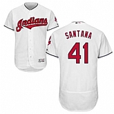 Cleveland Indians #41 Carlos Santana White Flexbase Stitched Jersey DingZhi,baseball caps,new era cap wholesale,wholesale hats