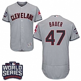 Cleveland Indians #47 Trevor Bauer Gray 2016 World Series Flexbase Stitched Jersey DingZhi,baseball caps,new era cap wholesale,wholesale hats