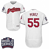 Cleveland Indians #55 Roberto Perez White 2016 World Series Flexbase Stitched Jersey DingZhi,baseball caps,new era cap wholesale,wholesale hats