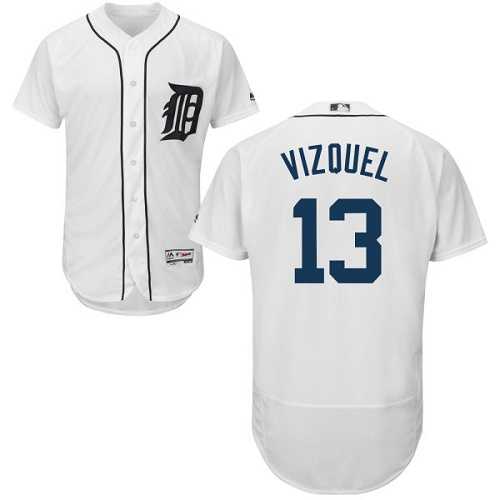 Detroit Tigers #13 Omar Vizquel White Flexbase Stitched Jersey DingZhi