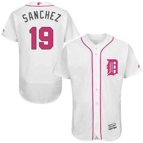 Detroit Tigers #19 Anibal Sanchez White Mother's Day Flexbase Stitched Jersey DingZhi