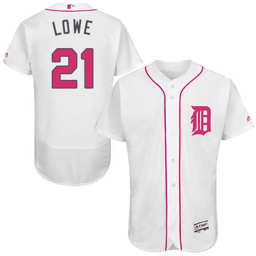 Detroit Tigers #21 Mark Lowe White Mother's Day Flexbase Stitched Jersey DingZhi