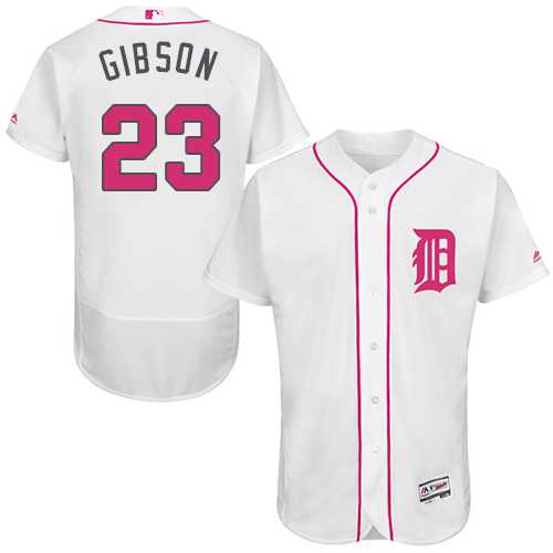 Detroit Tigers #23 Kirk Gibson White Mother's Day Flexbase Stitched Jersey DingZhi