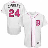 Detroit Tigers #24 Miguel Cabrera White Mother's Day Flexbase Stitched Jersey DingZhi,baseball caps,new era cap wholesale,wholesale hats