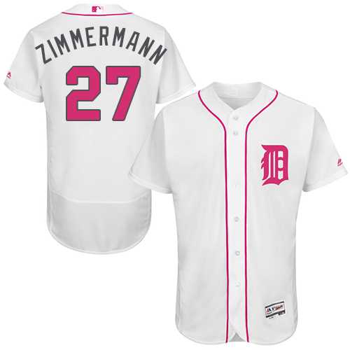 Detroit Tigers #27 Jordan Zimmermann White Mother's Day Flexbase Stitched Jersey DingZhi