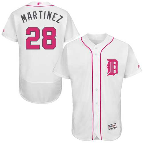 Detroit Tigers #28 J.D. Martinez White Mother's Day Flexbase Stitched Jersey DingZhi