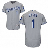 Kansas City Royals #1 Jarrod Dyson Gray Flexbase Stitched Jersey DingZhi,baseball caps,new era cap wholesale,wholesale hats