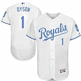 Kansas City Royals #1 Jarrod Dyson White Father's Day Flexbase Stitched Jersey DingZhi,baseball caps,new era cap wholesale,wholesale hats