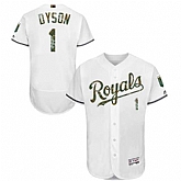 Kansas City Royals #1 Jarrod Dyson White Memorial Day Flexbase Stitched Jersey DingZhi,baseball caps,new era cap wholesale,wholesale hats