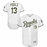 Kansas City Royals #13 Salvador Perez White Memorial Day Flexbase Stitched Jersey DingZhi,baseball caps,new era cap wholesale,wholesale hats