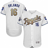 Kansas City Royals #16 Paulo Orlando White 2015 World Series Champions Gold Program Flexbase Stitched Jersey DingZhi,baseball caps,new era cap wholesale,wholesale hats