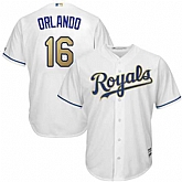 Kansas City Royals #16 Paulo Orlando White 2015 World Series Champions Gold Program New Cool Base Stitched Jersey DingZhi,baseball caps,new era cap wholesale,wholesale hats