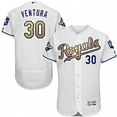 Kansas City Royals #30 Yordano Ventura White 2015 World Series Champions Gold Program Flexbase Stitched Jersey DingZhi,baseball caps,new era cap wholesale,wholesale hats