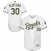 Kansas City Royals #30 Yordano Ventura White Memorial Day Flexbase Stitched Jersey DingZhi,baseball caps,new era cap wholesale,wholesale hats