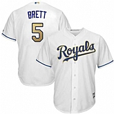 Kansas City Royals #5 George Brett White 2015 World Series Champions Gold Program New Cool Base Stitched Jersey DingZhi,baseball caps,new era cap wholesale,wholesale hats