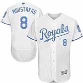 Kansas City Royals #8 Mike Moustakas White Father's Day Flexbase Stitched Jersey DingZhi,baseball caps,new era cap wholesale,wholesale hats