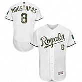 Kansas City Royals #8 Mike Moustakas White Memorial Day Flexbase Stitched Jersey DingZhi,baseball caps,new era cap wholesale,wholesale hats