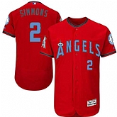 Los Angeles Angels of Anaheim #2 Andrelton Simmons Red Father's Day Flexbase Stitched Jersey DingZhi,baseball caps,new era cap wholesale,wholesale hats