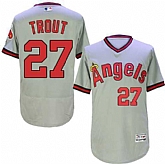 Los Angeles Angels of Anaheim #27 Mike Trout Gray Throwback Flexbase Stitched Jersey DingZhi,baseball caps,new era cap wholesale,wholesale hats