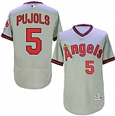 Los Angeles Angels of Anaheim #5 Albert Pujols Gray Throwback Flexbase Stitched Jersey DingZhi,baseball caps,new era cap wholesale,wholesale hats
