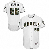Los Angeles Angels of Anaheim #56 Kole Calhoun White Memorial Day Flexbase Stitched Jersey DingZhi,baseball caps,new era cap wholesale,wholesale hats