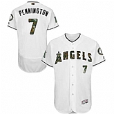 Los Angeles Angels of Anaheim #7 Cliff Pennington White Memorial Day Flexbase Stitched Jersey DingZhi,baseball caps,new era cap wholesale,wholesale hats
