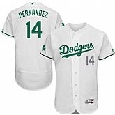 Los Angeles Dodgers #14 Enrique Hernandez White St. Patrick's Day Flexbase Jerse,baseball caps,new era cap wholesale,wholesale hats