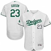 Los Angeles Dodgers #23 Kirk Gibson White St. Patrick's Day Flexbase Jerse,baseball caps,new era cap wholesale,wholesale hats