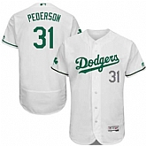 Los Angeles Dodgers #31 Joc Pederson White St. Patrick's Day Flexbase Jerse,baseball caps,new era cap wholesale,wholesale hats