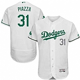 Los Angeles Dodgers #31 Mike Piazza White St. Patrick's Day Flexbase Jerse,baseball caps,new era cap wholesale,wholesale hats