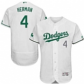 Los Angeles Dodgers #4 Babe Herman White St. Patrick's Day Flexbase Jerse,baseball caps,new era cap wholesale,wholesale hats