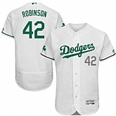 Los Angeles Dodgers #42 Jackie Robinson White St. Patrick's Day Flexbase Jerse,baseball caps,new era cap wholesale,wholesale hats