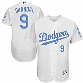 Los Angeles Dodgers #9 Yasmani Grandal White Father's Day Flexbase Stitched Jersey DingZhi,baseball caps,new era cap wholesale,wholesale hats