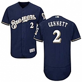 Milwaukee Brewers #2 Scooter Gennett Navy Flexbase Stitched Jersey DingZhi,baseball caps,new era cap wholesale,wholesale hats