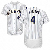 Milwaukee Brewers #4 Paul Molitor White Flexbase Player Stitched Jersey DingZhi,baseball caps,new era cap wholesale,wholesale hats
