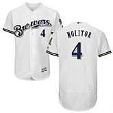 Milwaukee Brewers #4 Paul Molitor White Flexbase Stitched Jersey DingZhi,baseball caps,new era cap wholesale,wholesale hats