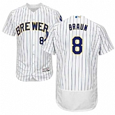 Milwaukee Brewers #8 Ryan Braun White Flexbase Player Stitched Jersey DingZhi,baseball caps,new era cap wholesale,wholesale hats