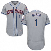 New York Mets #1 Mookie Wilson Gray Flexbase Stitched Jersey DingZhi,baseball caps,new era cap wholesale,wholesale hats