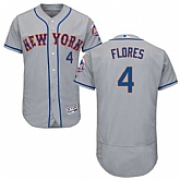 New York Mets #4 Wilmer Flores Gray Flexbase Stitched Jersey DingZhi
