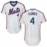 New York Mets #4 Wilmer Flores White Cooperstown Collection Flexbase Stitched Jersey DingZhi,baseball caps,new era cap wholesale,wholesale hats