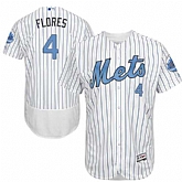 New York Mets #4 Wilmer Flores White Father's Day Flexbase Stitched Jersey DingZhi,baseball caps,new era cap wholesale,wholesale hats