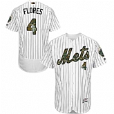 New York Mets #4 Wilmer Flores White Memorial Day Flexbase Stitched Jersey DingZhi,baseball caps,new era cap wholesale,wholesale hats