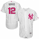 New York Yankees #12 Wade Boggs White Mother's Day Flexbase Stitched Jersey DingZhi,baseball caps,new era cap wholesale,wholesale hats