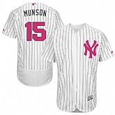 New York Yankees #15 Thurman Munson White Mother's Day Flexbase Stitched Jersey DingZhi,baseball caps,new era cap wholesale,wholesale hats
