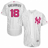 New York Yankees #18 Didi Gregorius White Mother's Day Flexbase Stitched Jersey DingZhi,baseball caps,new era cap wholesale,wholesale hats