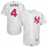 New York Yankees #4 Lou Gehrig White Mother's Day Flexbase Stitched Jersey DingZhi,baseball caps,new era cap wholesale,wholesale hats